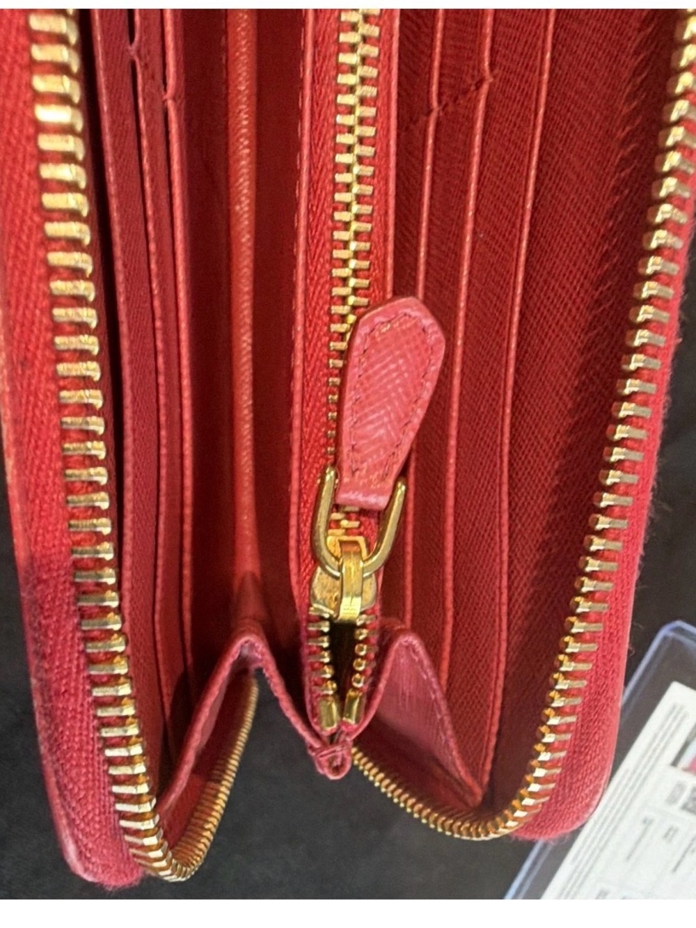 Prada Saffiano Zip-Around Wallet in Peony/pink with Gold Hardware - Picture 5 of 10
